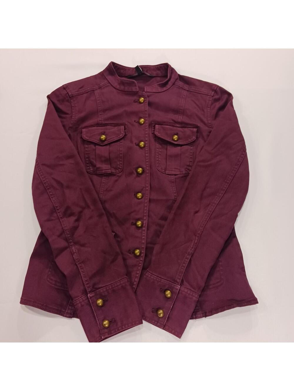 White House Black Market Women's Red Button Front Jacket Pockets Size 4 Chest 35